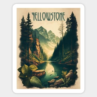 Yellowstone River Vintage Travel Art Poster Sticker